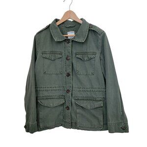 Old Navy Military Green Utility Cotton Long Sleeve Jacket Women's Sz L